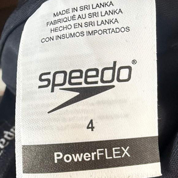 Speedo PowerFLEX One Piece Swimsuit Women's 4 Navy Blue Racerback NWT 7235031434 - Picture 4 of 9